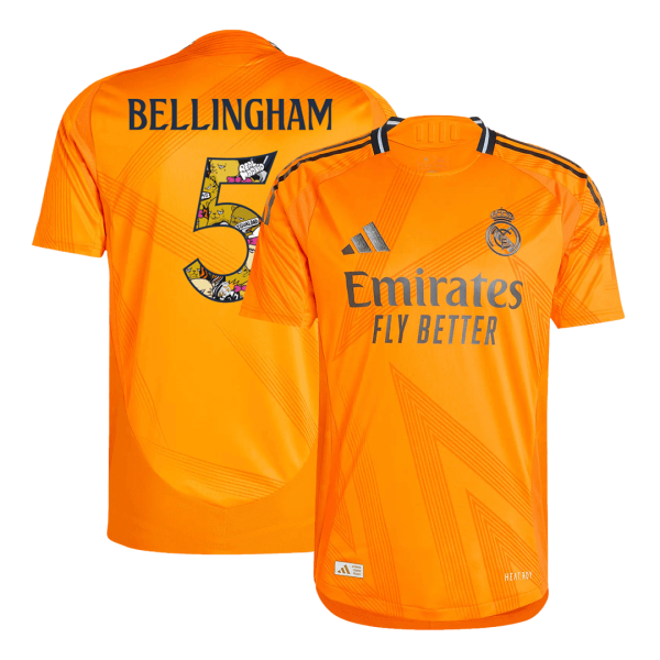 BELLINGHAM #5 Real Madrid Away Authentic Soccer Jersey 2024/25 - Bear Champ Font