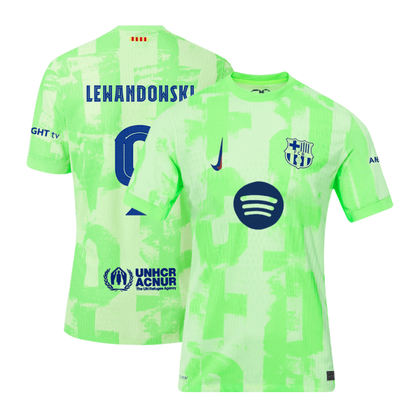 LEWANDOWSKI #9 Barcelona Third Away Authentic Soccer Jersey 2024/25- UCL(Spotify Logo Without Text)